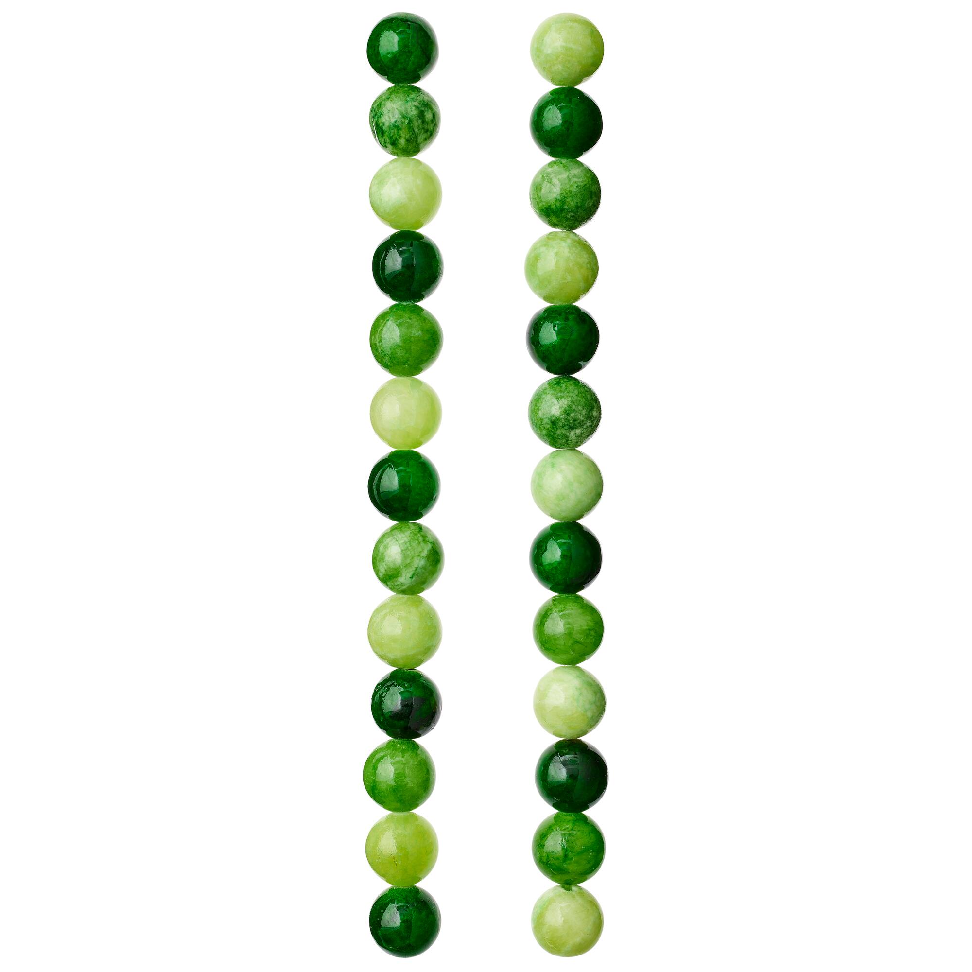 10mm Round Green Semi-Precious Beads by Bead Landing™